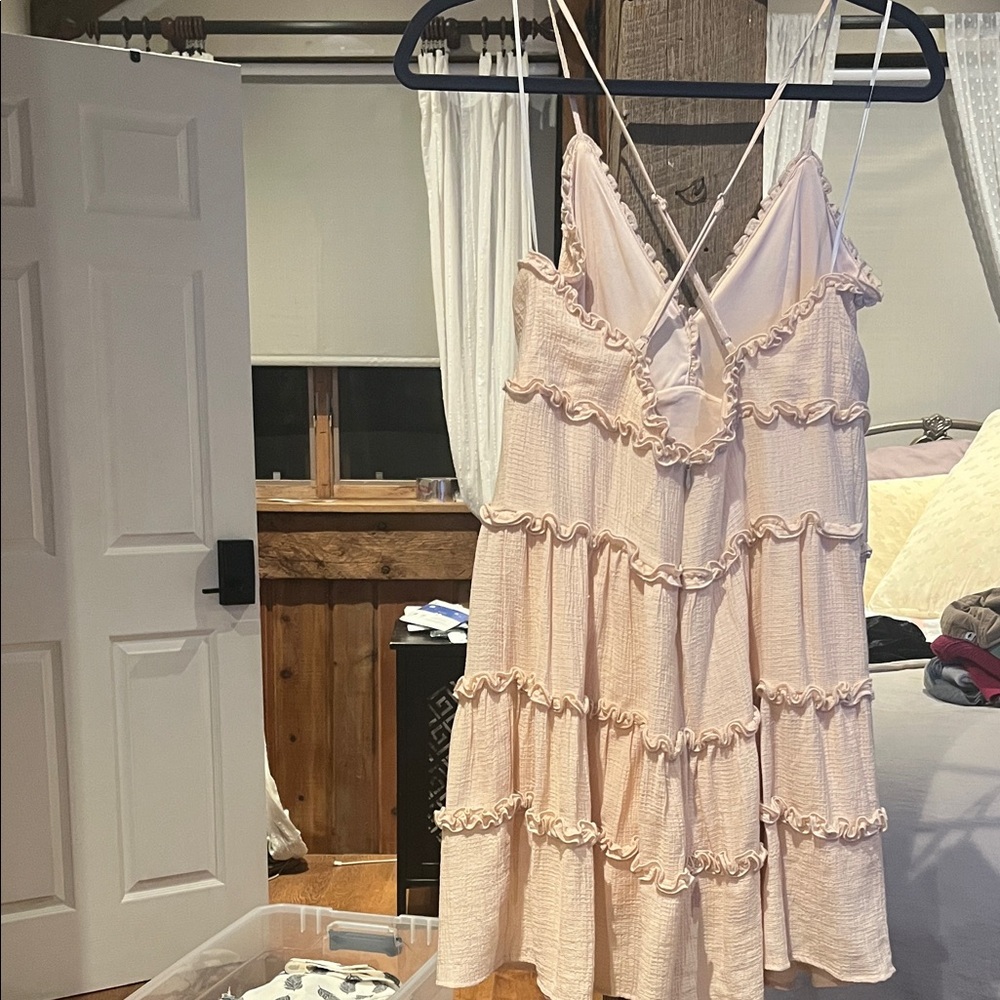 Love Tree Blush Ruffle Mini Dress - Picture 2 of 3